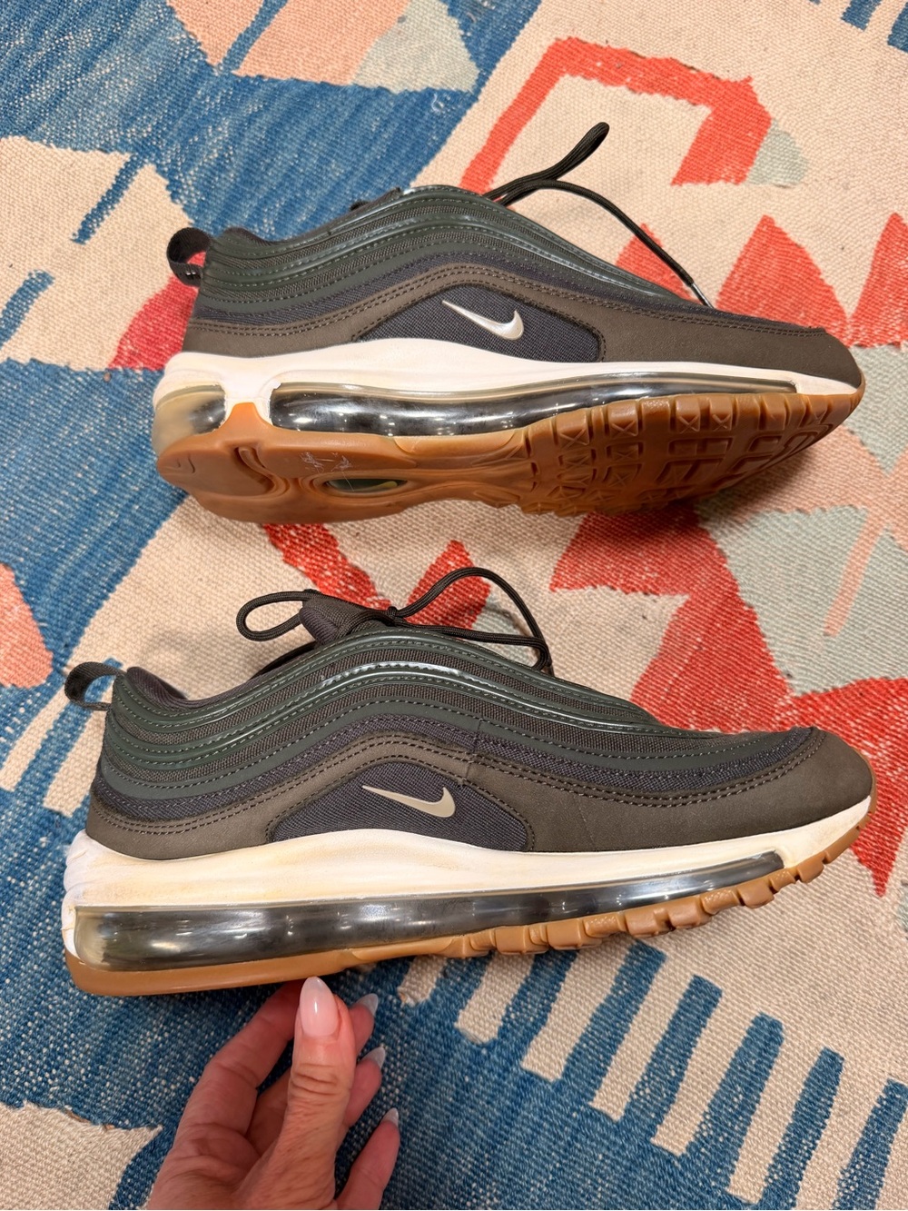 Nike Air Max 97 Olive Green Sneakers Size 7.5 - Picture 5 of 8